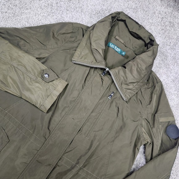Ralph Lauren Parka Womens Small Olive Green Hooded Utility Military LRL Urban - Picture 1 of 16